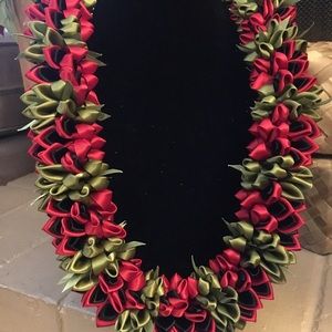 Ribbon Lei (Black and Red) Brand New